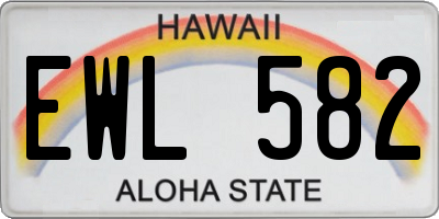 HI license plate EWL582