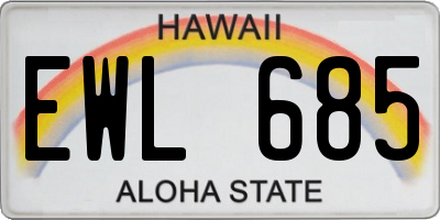 HI license plate EWL685