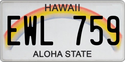 HI license plate EWL759