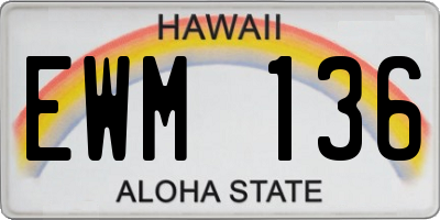 HI license plate EWM136