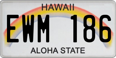 HI license plate EWM186