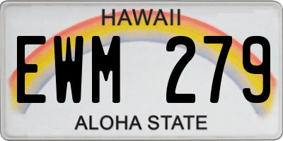 HI license plate EWM279