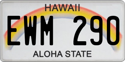 HI license plate EWM290