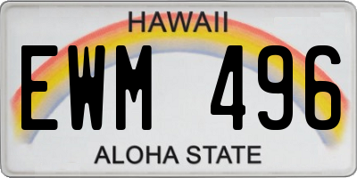 HI license plate EWM496