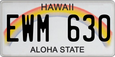 HI license plate EWM630