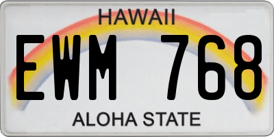 HI license plate EWM768