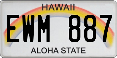 HI license plate EWM887