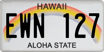 HI license plate EWN127