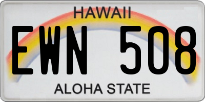 HI license plate EWN508