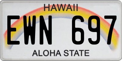 HI license plate EWN697
