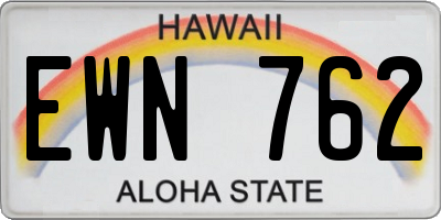 HI license plate EWN762