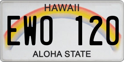 HI license plate EWO120