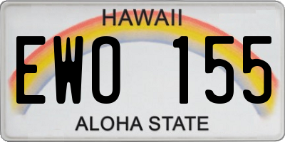 HI license plate EWO155