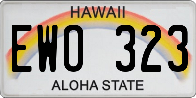 HI license plate EWO323