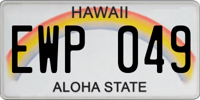 HI license plate EWP049