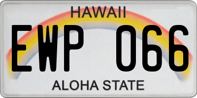 HI license plate EWP066