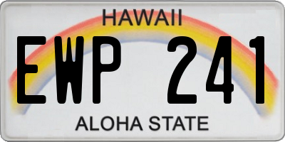 HI license plate EWP241