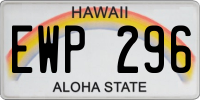 HI license plate EWP296
