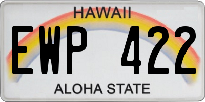 HI license plate EWP422