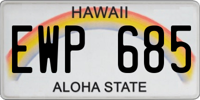 HI license plate EWP685