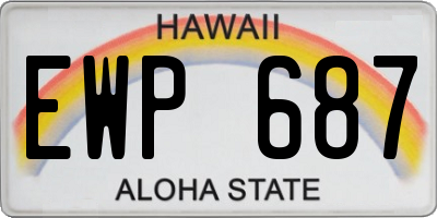 HI license plate EWP687
