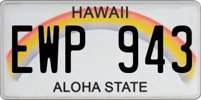 HI license plate EWP943