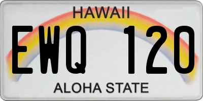 HI license plate EWQ120