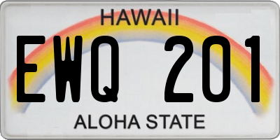 HI license plate EWQ201