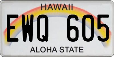 HI license plate EWQ605