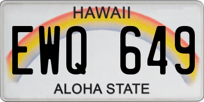 HI license plate EWQ649