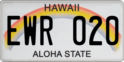 HI license plate EWR020