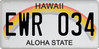 HI license plate EWR034