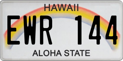HI license plate EWR144