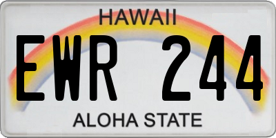 HI license plate EWR244
