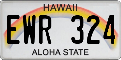HI license plate EWR324