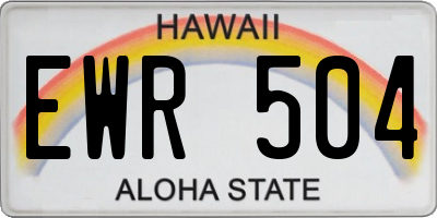 HI license plate EWR504