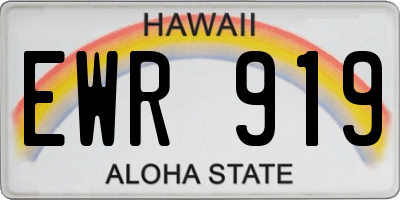 HI license plate EWR919