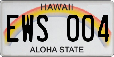 HI license plate EWS004