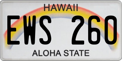 HI license plate EWS260