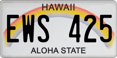 HI license plate EWS425