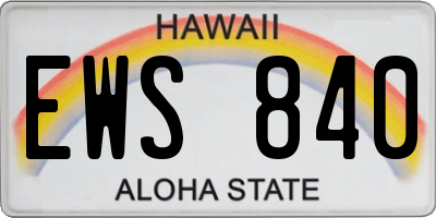 HI license plate EWS840