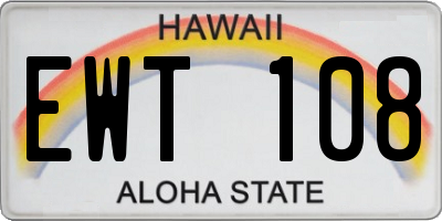 HI license plate EWT108