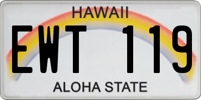 HI license plate EWT119