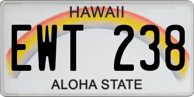 HI license plate EWT238