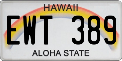 HI license plate EWT389