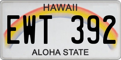 HI license plate EWT392