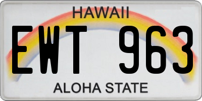 HI license plate EWT963