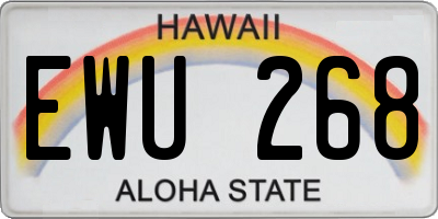 HI license plate EWU268