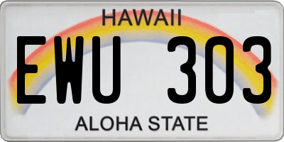 HI license plate EWU303