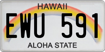 HI license plate EWU591